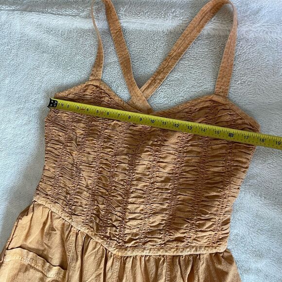 Free People Forever And Always Ruched One Piece Wide Leg Jumpsuit Size XL NWOT - Picture 2 of 13